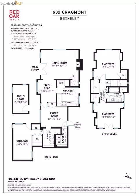 Floorplan - 639 Cragmont, Berkeley, CA 94708 photo 2 of 2
