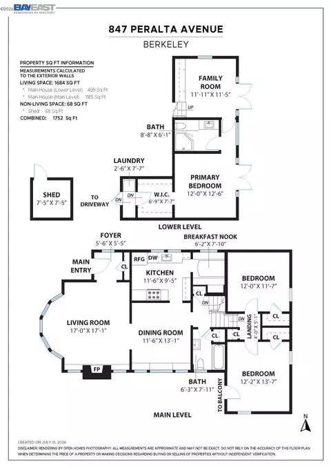 Floorplan - 847 Peralta Ave, Berkeley, CA 94707 photo 1 of 1