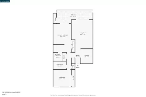 Floorplan - 388 Mill Rd, Martinez, CA 94553 photo 1 of 1