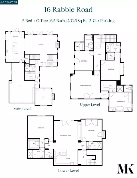 Floorplan - 16 Rabble Rd, Orinda, CA 94563 photo 1 of 1