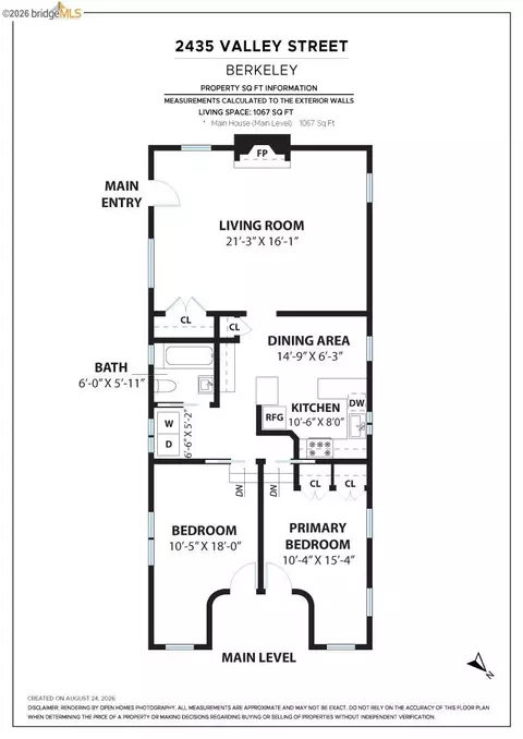 Floorplan - 2435 Valley St, Berkeley, CA 94702 photo 1 of 1