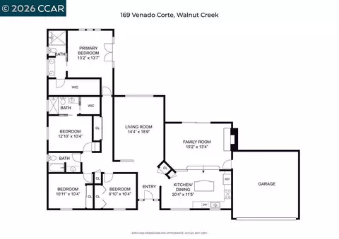 Floorplan - 169 Venado Corte, Walnut Creek, CA 94598 photo 1 of 1