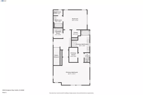 Floorplan - 2836 Stringham Way, Dublin, CA 94568 photo 3 of 4