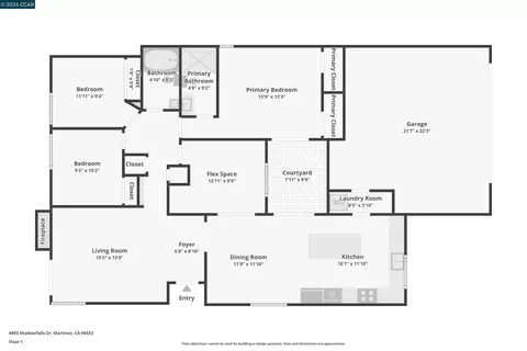Floorplan - 4893 Shadowfalls Dr, Martinez, CA 94553 photo 1 of 1