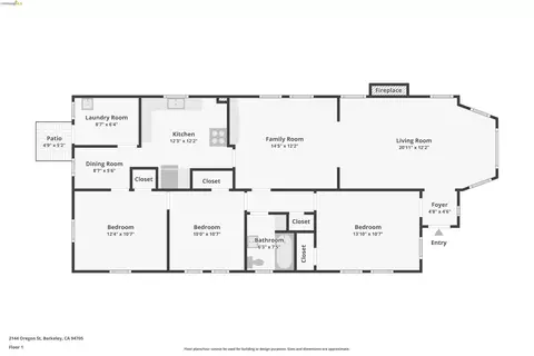 Floorplan - 2144 Oregon St, Berkeley, CA 94705 photo 1 of 1