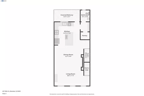 Floorplan - 457 Diller St, Alameda, CA 94501 photo 3 of 4