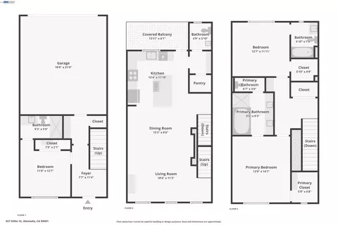 Floorplan - 457 Diller St, Alameda, CA 94501 photo 1 of 4