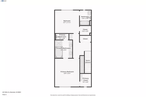 Floorplan - 457 Diller St, Alameda, CA 94501 photo 2 of 4