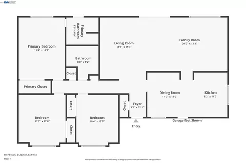 Floorplan - 8657 Davona Dr, Dublin, CA 94568 photo 1 of 1