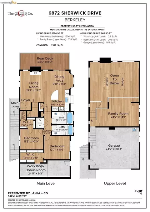 Floorplan - 6872 Sherwick Dr, Berkeley, CA 94705 photo 1 of 1