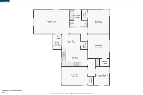 Floorplan - 68 Madoline St, Pittsburg, CA 94565 photo 1 of 1