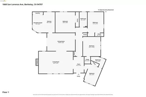 Floorplan - 1668 San Lorenzo Ave, Berkeley, CA 94707 photo 1 of 1