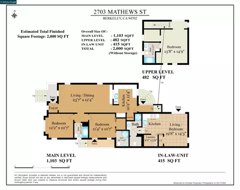 Floorplan - 2703 Mathews St, Berkeley, CA 94702 photo 1 of 1