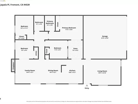 Floorplan - 44508 Japala Pl, Fremont, CA 94539 photo 1 of 1