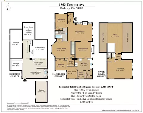 Floorplan - 1863 Tacoma Ave, Berkeley, CA 94707 photo 1 of 2