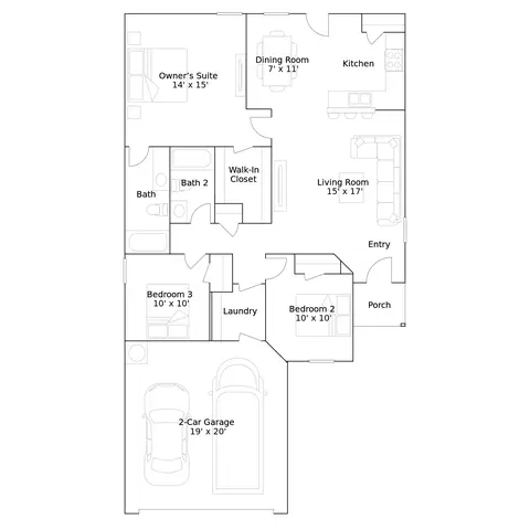 Floorplan - 421 Kale Rd, Tuttle, OK 73089 photo 1 of 6