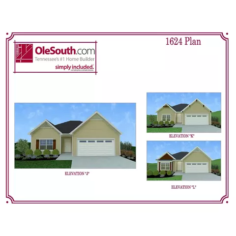 Plan 1624 Elevation JKL - 402 Interstate Dr, Manchester, TN 37355