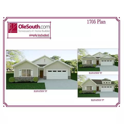 Plan 1705 Elevation DEF - Salem Highway Just West Of Veterans Parkway, Murfreesboro, TN 37128