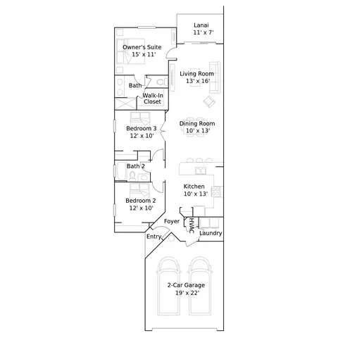 Floorplan - 19576 Hinkley Dr, Estero, FL 33928 photo 1 of 1