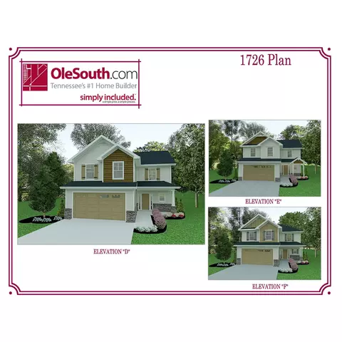 Plan 1726 Elevation DEF - Highway 231 South At Ruby Cate Way, Murfreesboro, TN 37128