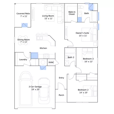 Floorplan - 4704 Copley Dr, Jonesboro, AR 72404 photo 2 of 7