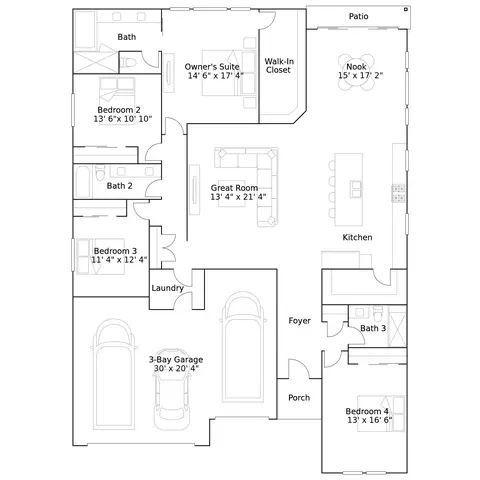 Floorplan - 1356 Farmhouse Ave, Clovis, CA 93619 photo 1 of 1