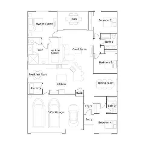 Floorplan - 19066 Hinkley Dr, Estero, FL 33928 photo 1 of 1
