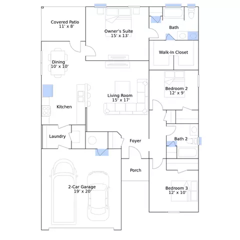 Floorplan - 441 Labelle Ln, Tuttle, OK 73089 photo 2 of 6