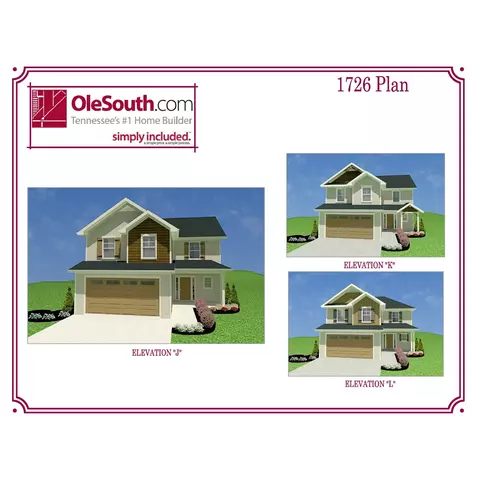 Plan 1726 Elevation JKL - Country Lane, Manchester, TN 37355