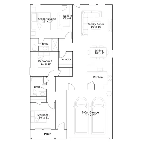 Floorplan - 421 Monsoon Dr, Lockhart, TX 78644 photo 1 of 1