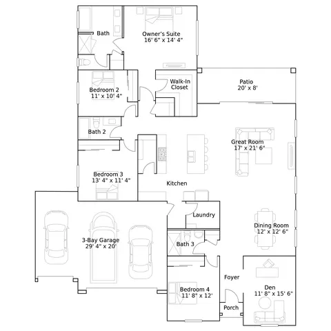 Floorplan - 1197 Heirloom Ave, Clovis, CA 93619 photo 1 of 1
