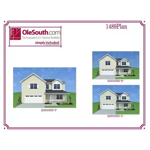 Plan 1489 Elevation JKL - 402 Interstate Dr, Manchester, TN 37355