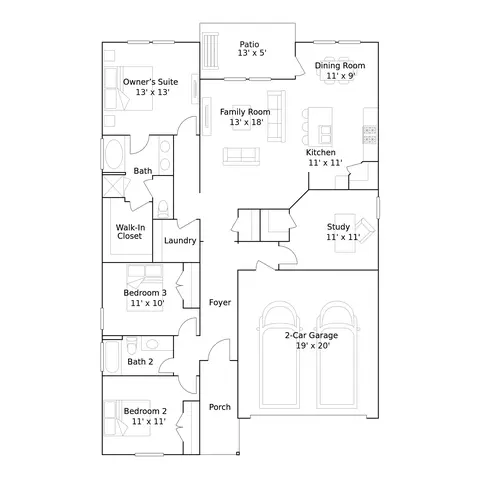 Floorplan - 1132 Nesting Bird Dr, Georgetown, TX 78628 photo 1 of 1