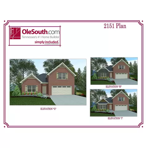 Plan 2151 Elevation GHI - Florence Road At Rooker Lane, Smyrna, TN 37167