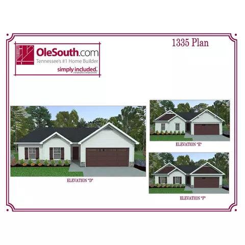 Plan 1335 Elevation DEF - Highway 231 South At Ruby Cate Way, Murfreesboro, TN 37128