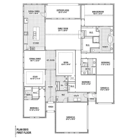 Floorplan - Plan 815 - 1317 Limestone Rdg, Mansfield, TX 76063 photo 1 of 3