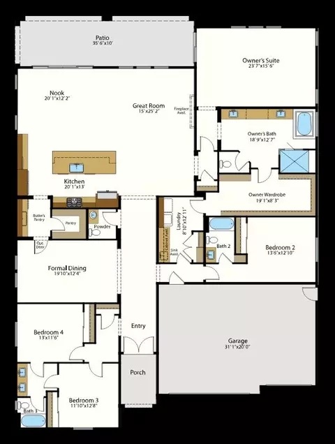Floorplan - 1638 N Blackwood Ave, Clovis, CA 93619 photo 1 of 2