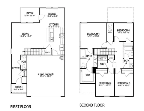 Floorplan - 12375 Foxglove Ave, Walker, LA 70785 photo 2 of 4