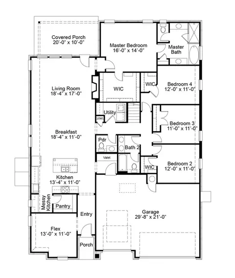 Floorplan - 3401 Slate River Dr, Yukon, OK 73099 photo 1 of 1