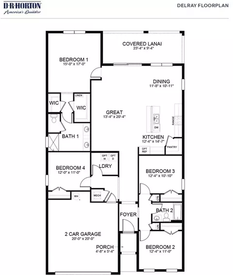 Floorplan - 4492 Wren Trl, Mims, FL 32754 photo 1 of 1