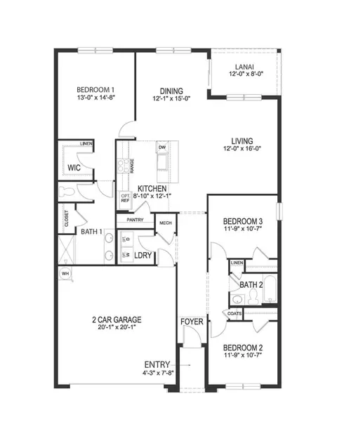 Floorplan - 13 Honeybell Way, Ormond Beach, FL 32174 photo 1 of 1