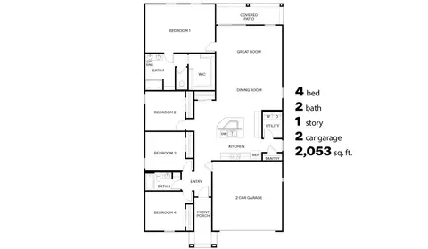 Floorplan - 12312 E Morris Carson Dr, Vail, AZ 85641 photo 1 of 1