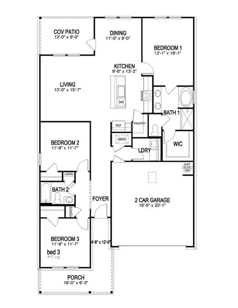 Floorplan - 35530 Evers Dr, Denham Springs, LA 70706 photo 3 of 3