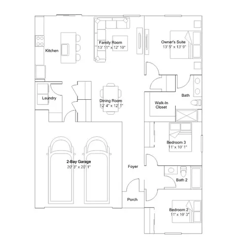 Floorplan - 411 Broadstone Dr, Los Banos, CA 93635 photo 1 of 1