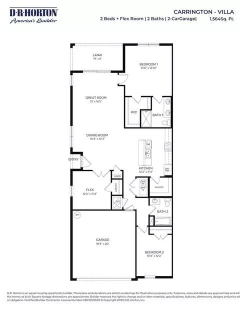 Floorplan - 2745 Kinsale Ln, Ormond Beach, FL 32174 photo 1 of 1