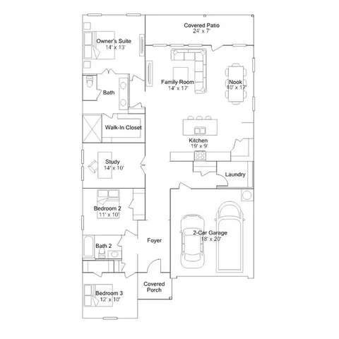 Floorplan - 624 Grand View Rd, Georgetown, TX 78628 photo 1 of 1