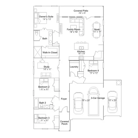 Floorplan - 314 Avre Loop, Kyle, TX 78640 photo 1 of 1
