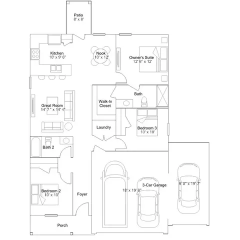 Floorplan - 8870 E Moontear Way, Vail, AZ 85641 photo 1 of 1
