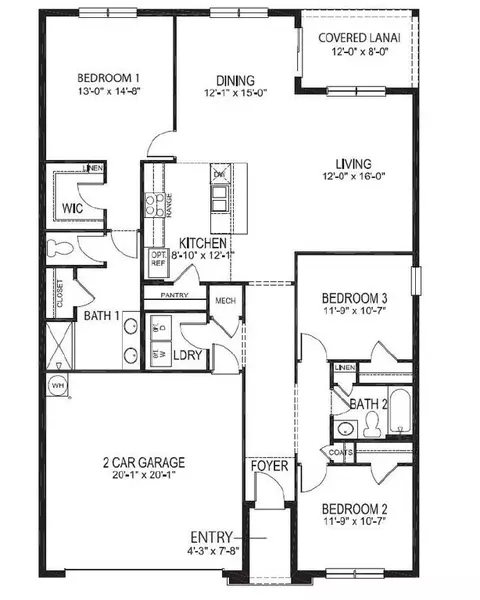 Floorplan - 1372 Bear Hammock Dr, Umatilla, FL 32784 photo 1 of 2