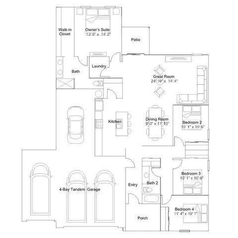 Floorplan - 8870 E Moontear Way, Vail, AZ 85641 photo 1 of 1